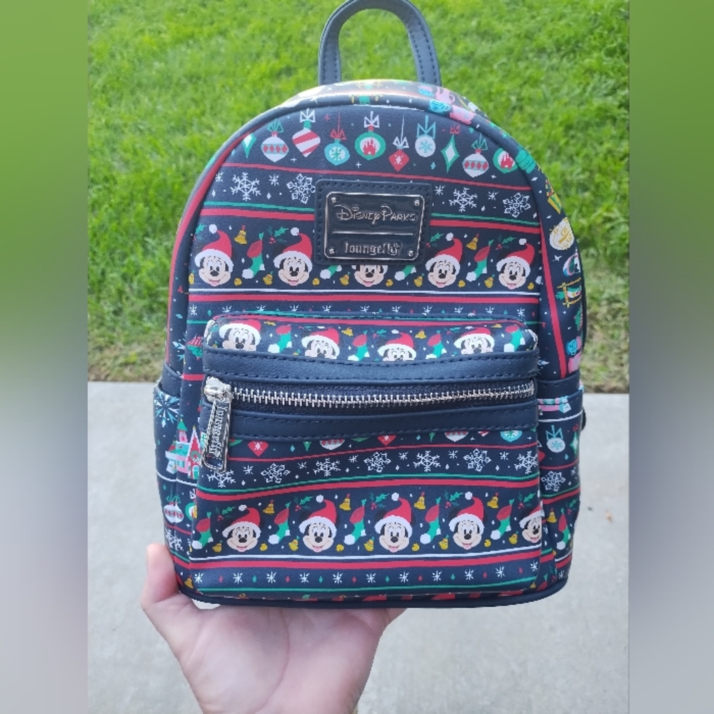 Loungefly Mickey Ugly Sweater Holiday Mini Backpack – Disney Parks Exclusive